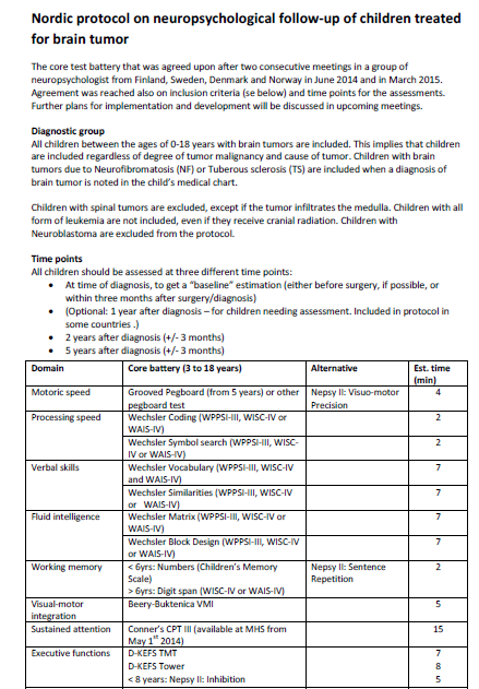 Nordic protocol del 1