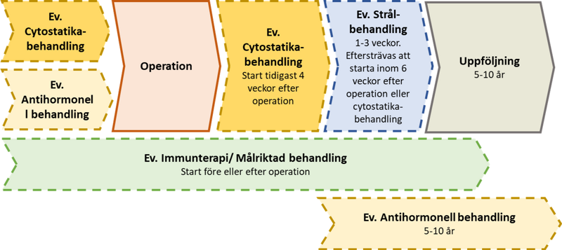 Illustration av flöde vid behandling före operation.